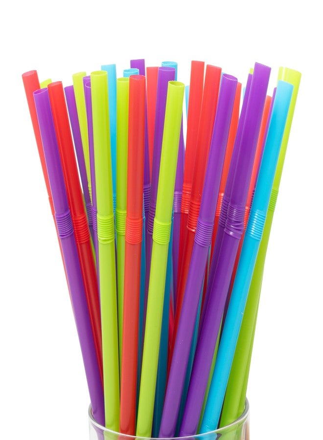 KOLORAE JUMBO FLEX STRAWS, MULTI-COLORED, DISPOSABLE PLASTIC BENDY AND FLEXIBLE DRINKING STRAWS - AVAILABLE IN SETS OF 100, 600 OR 1,000 FLEX STRAWS! (1000) - Image 3